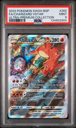 2022 Pokemon Swsh Black Star Promo Charizard VSTAR Fa Ultra-Premium PSA 9 #262 - Image 1