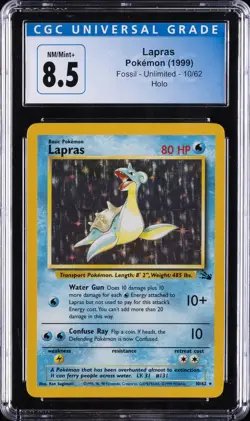 1999 POKEMON FOSSIL #10 LAPRAS-HOLO CGC 8.5 - Image 1