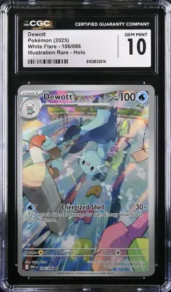 Dewott 106/086 Illustration Rare IR Holo Pokemon White Flare CGC 10 GEM MINT - Image 1