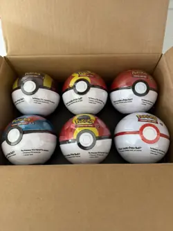6 x Pokemon TCG Pokeball Tins - 18 Booster Packs Factory Sealed Costco IN HAND - Image 1
