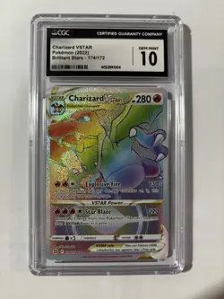Pokemon Charizard VSTAR Brilliant Stars Secret Rare #174 CGC 10 Gem Mint - Image 1
