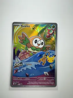Pokemon TCG Rowlet 043/MEP EN Promo Holo Basic Bird 70 HP Tackle 20 English - Image 1
