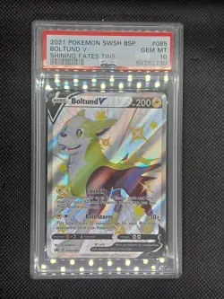 2021 Pokemon SWSH Black Star Promo Boltund V Shining Fates Full Art #085 PSA 10 - Image 1
