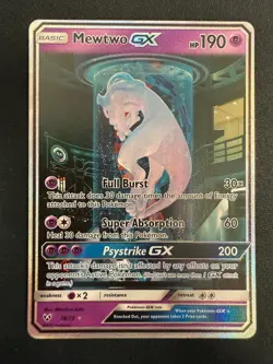 Pokemon Mewtwo GX Shining Legends Holo Card 78/73 Secret Rare - Image 1