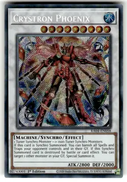 Crystron Phoenix RA04-EN058 ~ Secret Rare ~ 1st Edition ~ Yu-Gi-Oh! TCG - Image 1