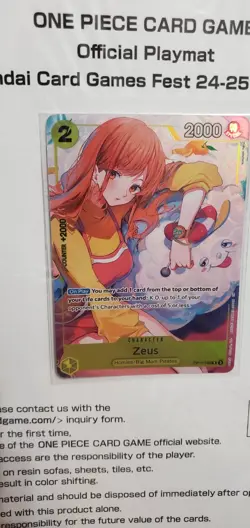 One Piece Zeus Nami Promo OP11-106 No Playmat Bandai Cards Games Fest Sealed - Image 3