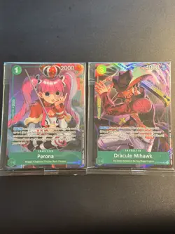 PERONA OP09-034 DRACULE MIHAWK ST12-003 Promo One Piece TCG Illustration Box - Image 1