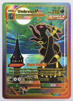 Pokemon Umbreon VMAX 310hp Rainbow Foil Fan Art Collector Card TCG Moonbreon - Image 1