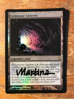 Magic the Gathering MTG foil Gemstone Caverns Time Spiral altered & signed LP - Image 3
