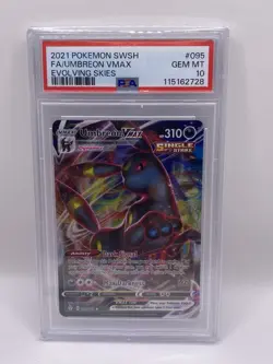 2021 Pokemon SWSH Evolving Skies Umbreon VMAX #095/203 PSA 10 - Image 1