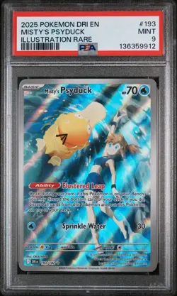 2025 POKEMON DRI EN-DESTINED RIVALS ILLUSTRATION RARE #193 MISTY'S PSYDUCK PSA 9 - Image 1