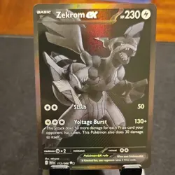 Pokemon Zekrom ex 172/086 Sv: Black Bolt Full Art Holo Black White Rare Basic - Image 1