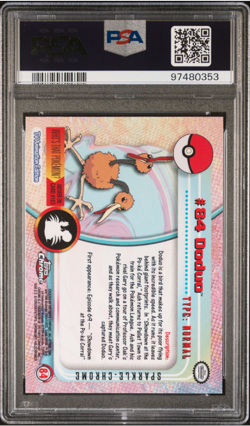 2000 Topps Chrome Pokemon Series 2 #84 Doduo SPARKLE PSA 9 Mint - Image 2