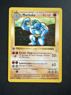 Pokemon TCG Machoke 34/102 Base Set Shadowless 1st Edition - Image 1