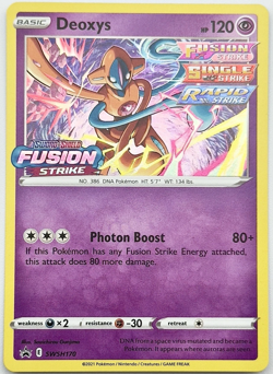 POKEMON DEOXYS HOLO SWSH170 FUSION STRIKE BLACK STAR PROMO NM CONDITION - Image 1