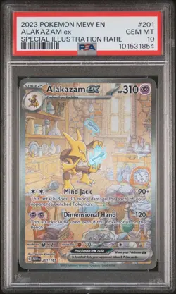2023 POKEMON MEW EN-151 SPECIAL ILLUSTRATION RARE #201 ALAKAZAM EX PSA 10 - Image 1