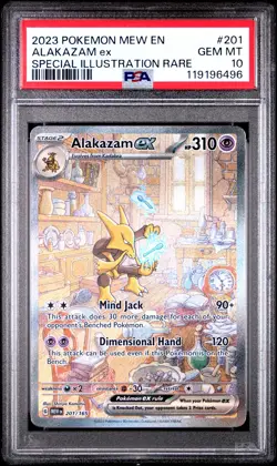 2023 POKEMON MEW EN-151 SPECIAL ILLUSTRATION RARE #201 ALAKAZAM EX PSA 10 - Image 1