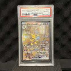 2023 POKEMON MEW EN-151 SPECIAL ILLUSTRATION RARE #201 ALAKAZAM EX PSA 10 - Image 1