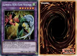 YUGIOH ELEMENTAL HERO FLAME WINGMAN SGX1-ENA21 1ST SECRET NM - Image 1
