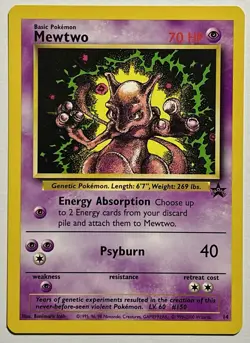 Mewtwo #14 (LP) Black Star Promo WOTC 1996 Vintage Pokemon Card TCG - Image 1