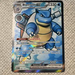 Pokemon TCG Blastoise ex Full Art Ultra Rare Holo SV151 184/165 Stage 2 Card - Image 1