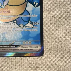 Pokemon TCG Blastoise ex Full Art Ultra Rare Holo SV151 184/165 Stage 2 Card - Image 4