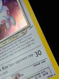 Light Togetic 15/105 Neo Destiny Holo MP Ungraged Pokemon Card - Image 2