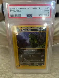Pokemon Tyranitar 040/147 Aquapolis Rare English Regular PSA 9 Graded Card - Image 1