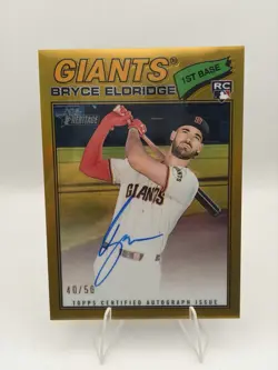 2026 Topps Heritage ROAC-BC Bryce Eldridge Gold Chrome Refractor Auto Blue Ink - Image 1