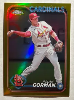 2024 Topps Chrome True Gold Refractor /50 Nolan Gorman #97 St. Louis Cardinals - Image 1