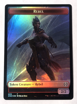 Rebel/Phyrexian Horror 2-sided Token FOIL 5/7 MTG Phyrexia All Will Be One NM - Image 1