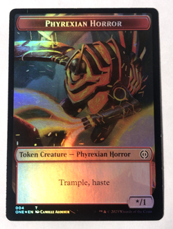 Rebel/Phyrexian Horror 2-sided Token FOIL 5/7 MTG Phyrexia All Will Be One NM - Image 2