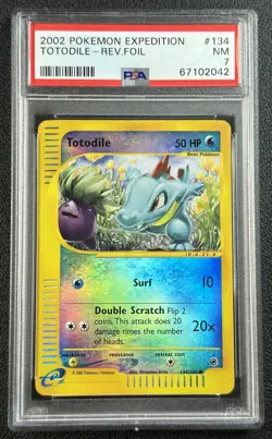 TOTODILE PSA 7 2002 POKEMON EXPEDITION #134 REVERSE HOLO FOIL 042 - Image 1