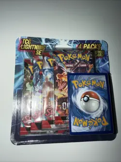 Konami Pokemon TCG Lightning Set Booster 4 Packs 1 Bonus Card Obsidian Scarlet - Image 1