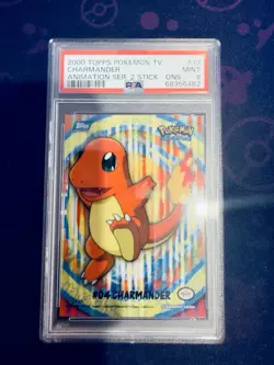 PSA 9 2000 Topps Pokemon TV Animation Series 2 Stick-Ons #10 Charmander - Image 1