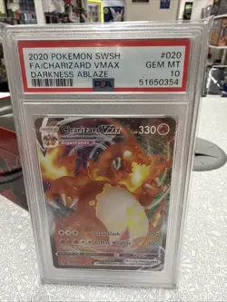 2020 Pokemon Swsh FA Charizard VMax PSA GEM MT 10 020/189 - Image 1