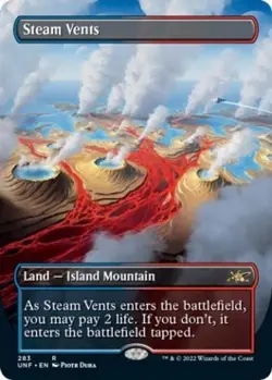 Steam Vents (Borderless) -Foil Light Play MTG Unfinity - Image 1