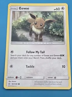 Eevee 167/236 Pokemon TCG Cosmic Eclipse NM - Image 1