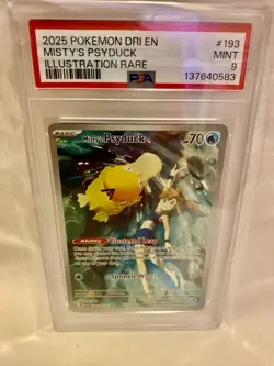 Pokemon TCG Misty's Psyduck 193/182 Destined Rivals Rare Holo PSA 9 2025 - Image 1
