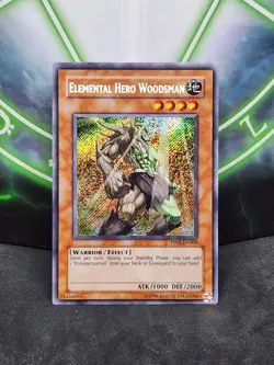 Yugioh Elemental Hero Woodsman PP02-EN004 Secret Rare NM - Image 1