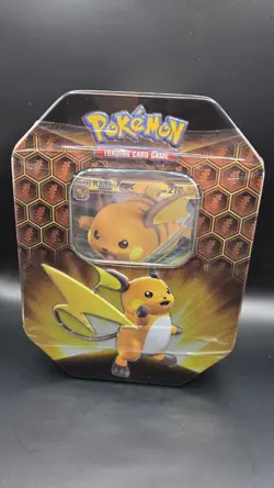 Hidden Fates Tin [Raichu] — Factory Sealed — Sun & Moon Pokemon Cards - Image 1