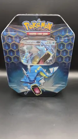 Hidden Fates Tin [Gyarados] — Factory Sealed — Sun & Moon Pokemon Cards - Image 1