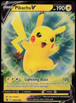 Pikachu V Promo SWSH: Sword & Shield Promo Cards SWSH198 NM - Image 1