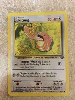 Pokemon Base Set Card WOTC TCG 1999 Vintage Lickitung 38/64 Jungle Set - Image 1