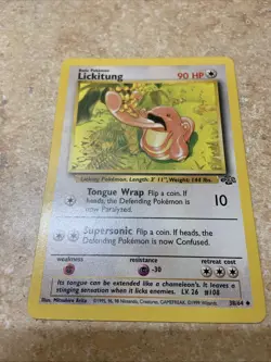 Pokemon Base Set Card WOTC TCG 1999 Vintage Lickitung 38/64 Jungle Set - Image 3