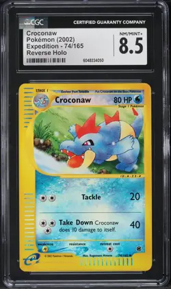 2002 Pokemon Expedition Reverse Holo Croconaw #74 CGC 8.5 NM-MT+ - Image 1