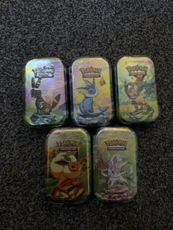 Pokemon TCG Prismatic Evolutions Mini Tins x5 - Brand new and Sealed - Image 1