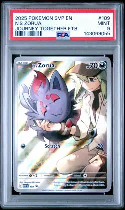 N'S Zorua Pokemon Svp En-Sv Black Star Promo 189 NM PSA 9 - Image 1