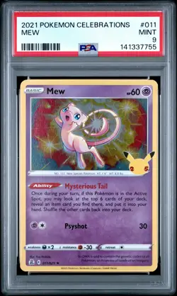 Mew Pokemon Celebrations 011 NM PSA 9 - Image 1