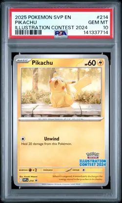 Pikachu Pokemon Svp En-Sv Black Star Promo 214 NM PSA 10 - Image 1